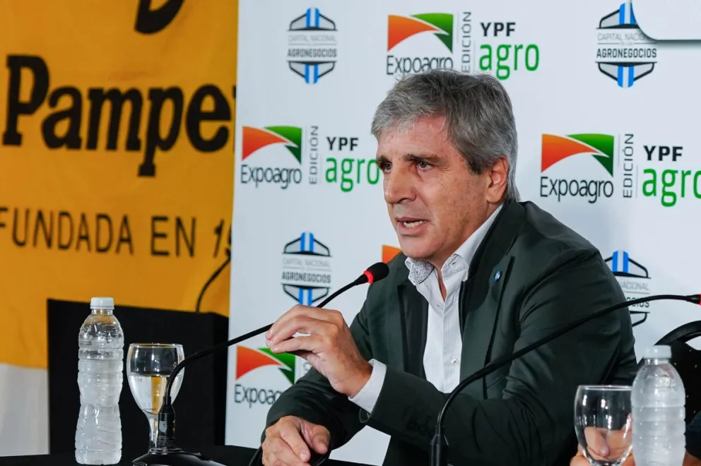 Luis Caputo esta mañana en Expoagro.