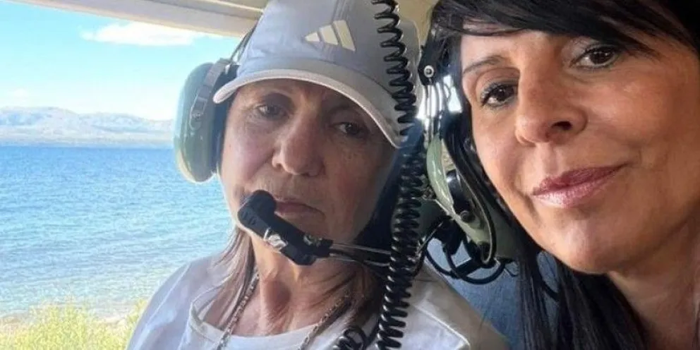 Bullrich y Villaverde volando en helicóptero (archivo)
