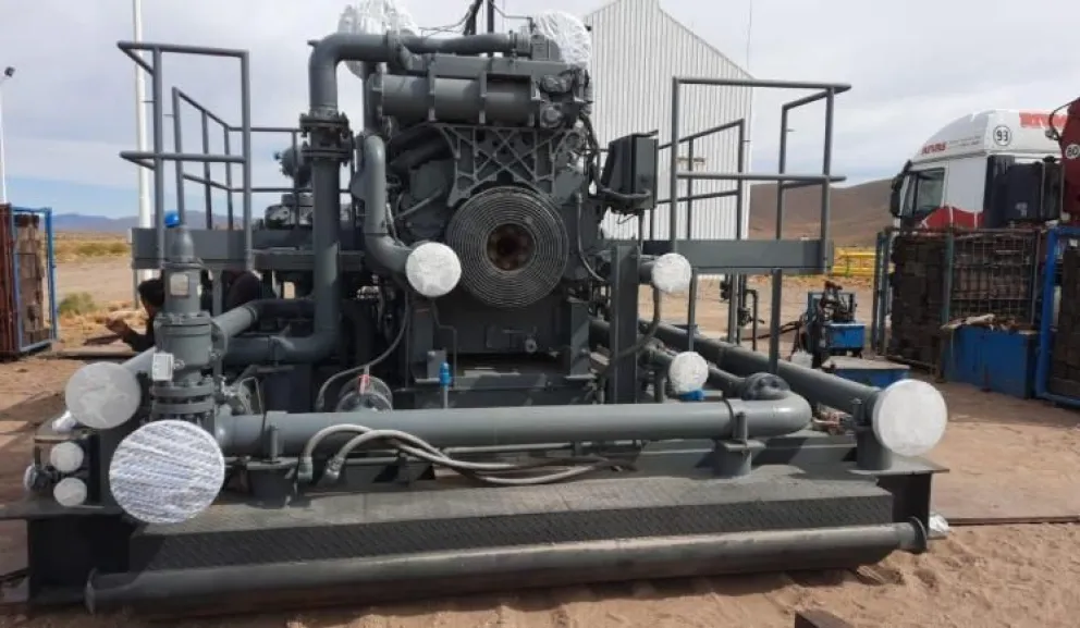 Uno de los compresores de gas a instalar en Chubut para resolver la demanda de Bariloche y toda la región