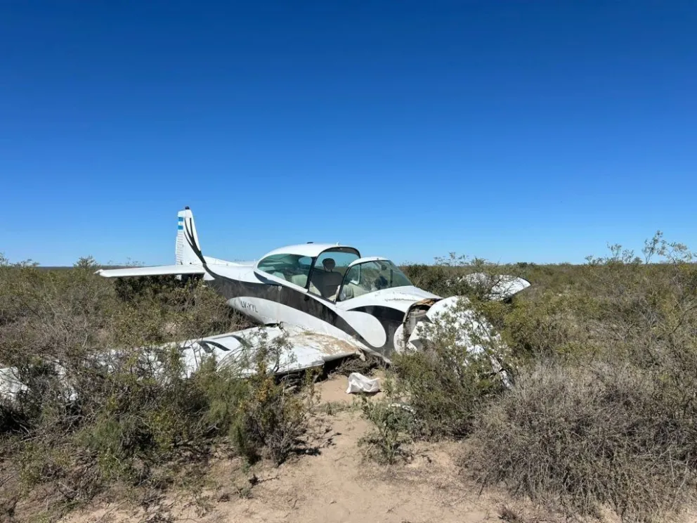 La avioneta siniestrada en San Antonio Oeste (gentileza)