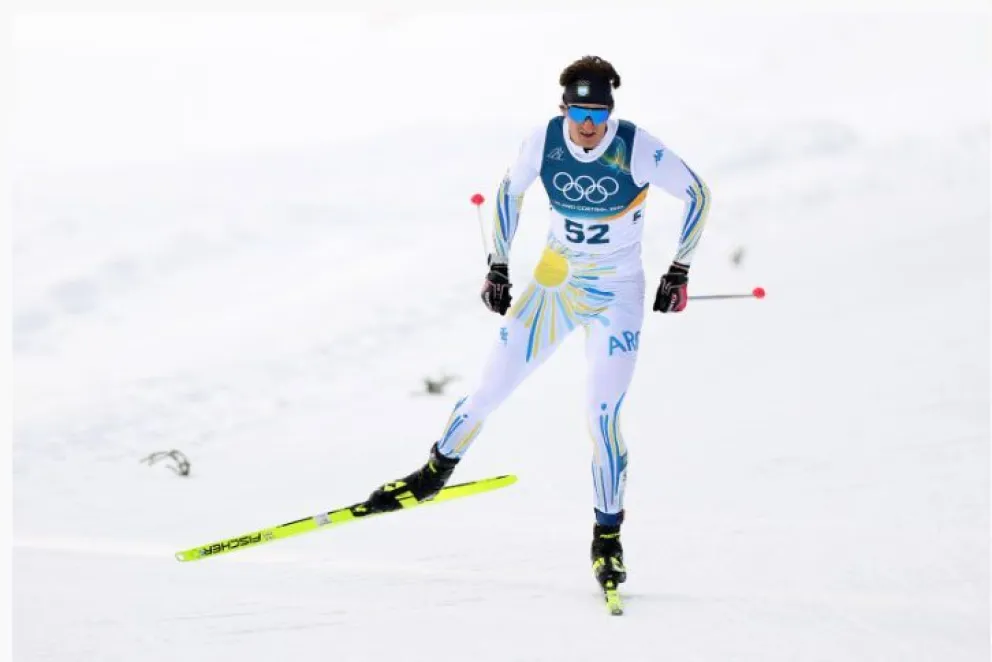 El barilochense Franco Dal Farra en plena competencia este domingo