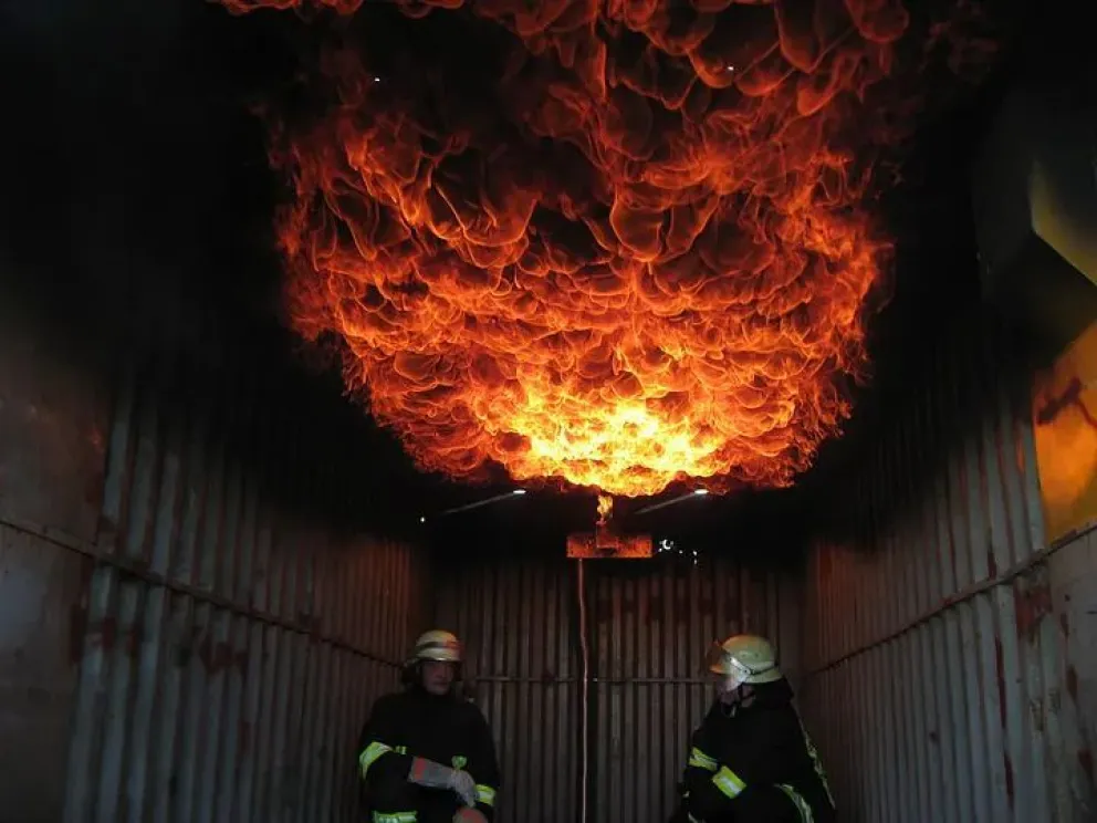 Simulador de flashover en Méjico