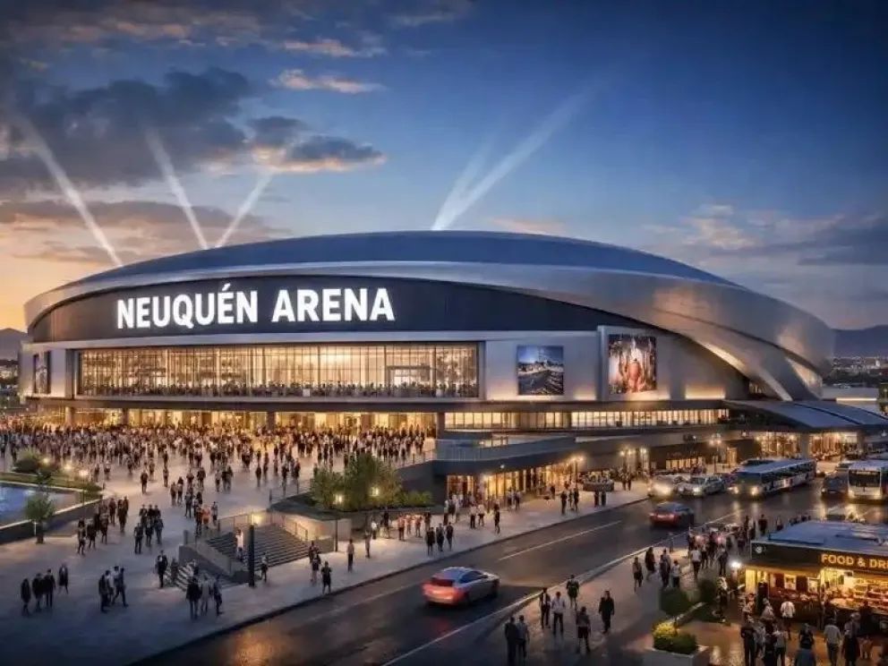 Imagen de IA: uno de los posibles diseños del Neuqén Arena