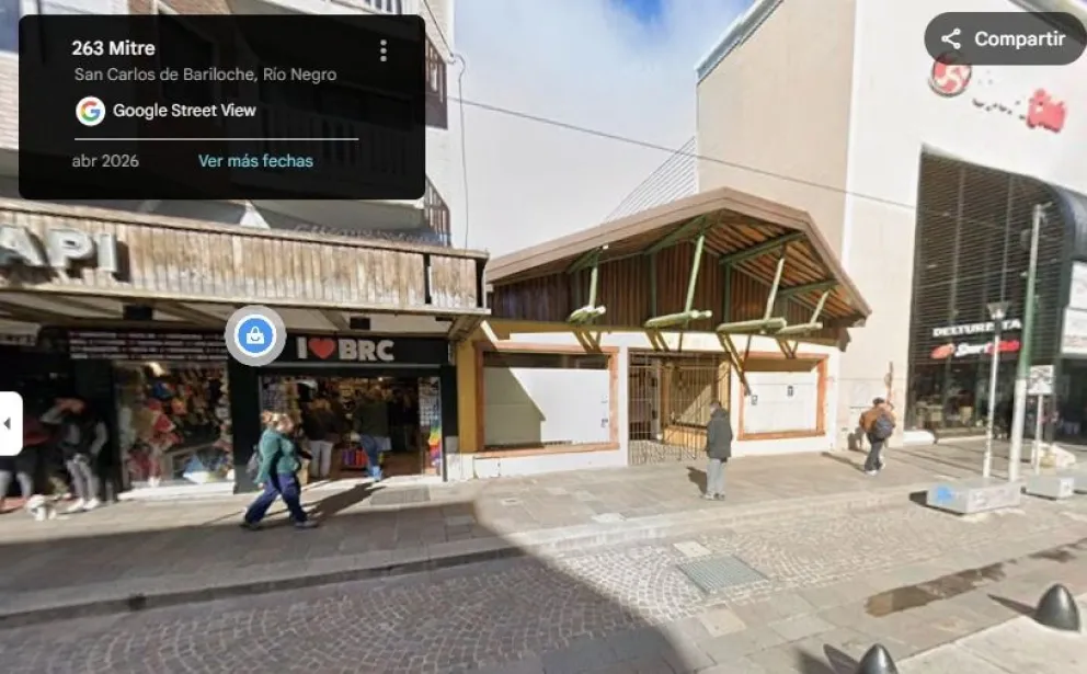 Ubicación del Hard Rock Cafe de Bariloche: entre la galería nahuel Huapi y Del Turista
